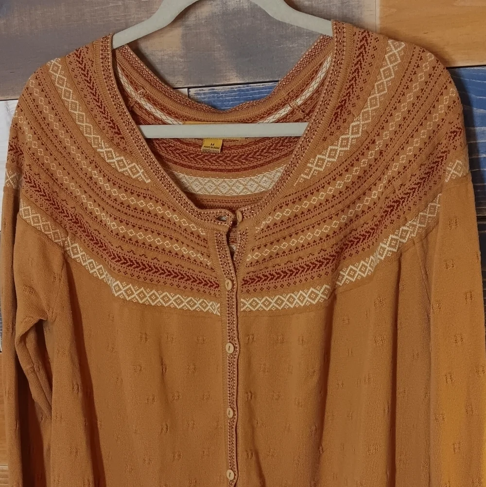 April Cornell Sweater M Faire Isle Cardigan
